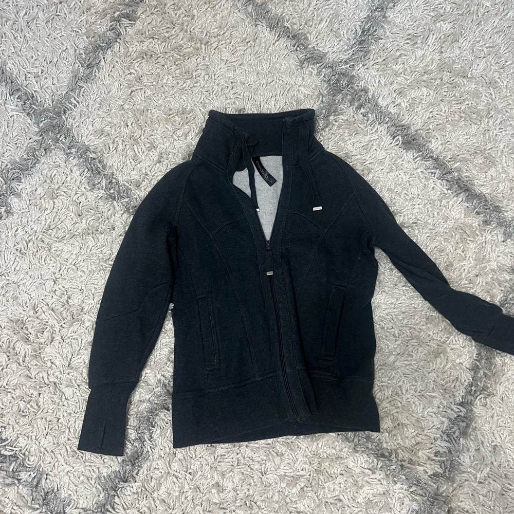 Black and grey zip up hoodie mondetta